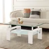 CLIPOP Couchtisch, Glas Wohnzimmertisch, 100x60x45cm Produktbild-Vorschau 3
