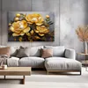 Leinwandbild Pfingstrose Blume Gelb Gemalt 60x40 Feeby Gelb Produktbild-Vorschau 2