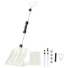 A snow shovel and its components are displayed against a white background. Produktbild-Vorschau