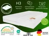 A mattress shown in a cutaway view with informational graphics and text overlays. Podgląd zdjęcia produktu