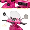 Collage of close-up shots of a pink electric scooter for children, highlighting controls and features. Anteprima dell’immagine prodotto