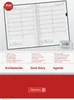 An open diary or planner showing a daily schedule layout. Produktbild-Vorschau