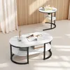 Set di 2 tavolini Fortuna Lai, look marmo, struttura in Anteprima dell’immagine prodotto 2