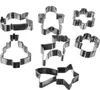 A collection of seven metal Christmas-themed cookie cutters on a white background. Podgląd zdjęcia produktu