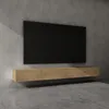 doporro Mobile Porta TV Sospeso 280 cm con 4 Ante Marrone Anteprima dell’immagine prodotto 1