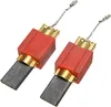Two carbon brushes with red plastic holders and metal connectors, presented against a white background. Produktbild-Vorschau