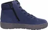 A side view of a blue high-top shoe with a zipper and laces. Produktbild-Vorschau