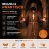 Mönch Kostüm Priester – Mönchskutte mit Kreuz & Kapuze – Produktbild-Vorschau 6