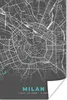MuchoWow® Poster Mailand - Blau - Karte - Stadtplan - Produktbild-Vorschau 1