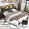 A bedroom scene featuring a bed with storage and LED lighting. Podgląd zdjęcia produktu