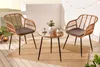 A balcony set with two chairs and a table, decorated with string lights. Produktbild-Vorschau