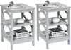 Two identical gray end tables are shown side-by-side against a white background. Podgląd zdjęcia produktu