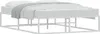 A white metal bed frame with a mattress and a grey blanket. Anteprima dell’immagine prodotto