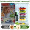 YASHE glazen containers met deksel, 10 stuks, stapelbaar en Productafbeelding-voorbeeld 6