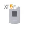 A product shot of a white device with a gray square on its front, with a logo and text overlaid on the top left. Produktbild-Vorschau
