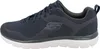 A side view of a navy blue Skechers shoe with a white sole. Produktbild-Vorschau