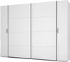 Velká šatní skříň 270 cm GIRADOT - bílá / stříbrné úchyty Náhled obrázku produktu 1
