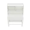 A white desk with shelves and a drawer, shown from a front-facing, slightly elevated angle against a white background. Náhled obrázku produktu