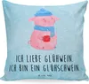 Mr. & Mrs. Panda Sofakissen Schwein Glühwein - Eisblau - Produktbild-Vorschau 1