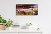 Wohnzimmer-Bild Leinwand Uhr 60x30 Ölgemälde Bett nackte Produktbild-Vorschau 3