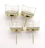 Teelichthalter Stecker 4 Stück aus Glas und Metall in gold Produktbild-Vorschau 4