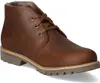A single brown leather boot with laces and a fur lining, shown against a white background. Voir les images du produit