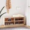 Schuhregal 110x34x45 cm Massivholz Kiefer Produktbild-Vorschau 2