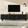 Schwarzer TV-Schrank mit Holzbeinen – 180 cm breit, matte Produktbild-Vorschau 6