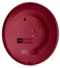 The back of a red wall clock is shown, with the battery compartment and reset button visible. Náhľad obrázku produktu