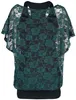 Black Premium by EMP Damen schwarzes Top mit grünem Spitzen Produktbild-Vorschau 2
