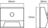 Technical drawing of a product with dimensions indicated. Voir les images du produit
