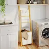 HOMCOM Badregal, 2-in-1 Badezimmerregal mit 3 Stangen Produktbild-Vorschau 9