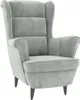 A light gray velvet armchair is shown against a white background. Náhľad obrázku produktu