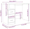 vidaXL Schreibtisch mit Schubladen Weiß 102x50x76 cm Produktbild-Vorschau 8
