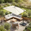 ML-Design Slunečník Ø 330 cm béžový hliníkový obdélníkový, Náhled obrázku produktu 10