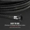 A close-up of a drain cleaning auger with text overlay. Anteprima dell’immagine prodotto
