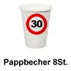 Pappbecher Verkehrsschild 30 250ml/8Stk. Produktbild-Vorschau 2