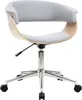 A gray fabric office chair with light wood accents and a silver base is shown against a white background. Produktbild-Vorschau