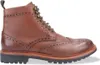 A side view of a brown leather boot with brogue detailing and laces. Anteprima dell’immagine prodotto