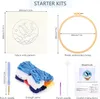 A collage of images showing the contents of a punch needle starter kit. Produktbild-Vorschau