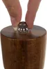 A close-up shot of a person's fingers adjusting the top of a wooden pepper grinder. Náhled obrázku produktu