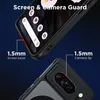 Close-up shots of a phone case highlighting its screen and camera protection features. Produktbild-Vorschau
