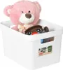 A white storage box filled with stuffed animals, including a large pink teddy bear. Náhľad obrázku produktu