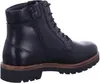 A black leather boot shown from the side. Produktbild-Vorschau