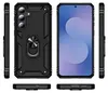 Multiple views of a black smartphone case with a ring holder, displayed against a white background. Anteprima dell’immagine prodotto