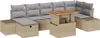 vidaXL Garten-Sofa-Set 8 pcs Beige Poly-Rattan Produktbild-Vorschau 1