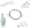 A collection of nebulizer parts arranged on a white background. Produktbild-Vorschau
