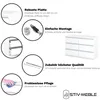 A collage of images showing features of a white dresser, including close-ups of its construction, assembly hardware, drawer slides, and cleaning instructions, alongside a depiction of the assembled dresser. Produktbild-Vorschau