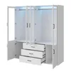 INONEFT Kledingkast met LED-verlichting, 6 deuren en 3 Productafbeelding-voorbeeld 10