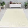 Moderner Teppich für Wohnzimmer mit Bogenmuster in creme Produktbild-Vorschau 1